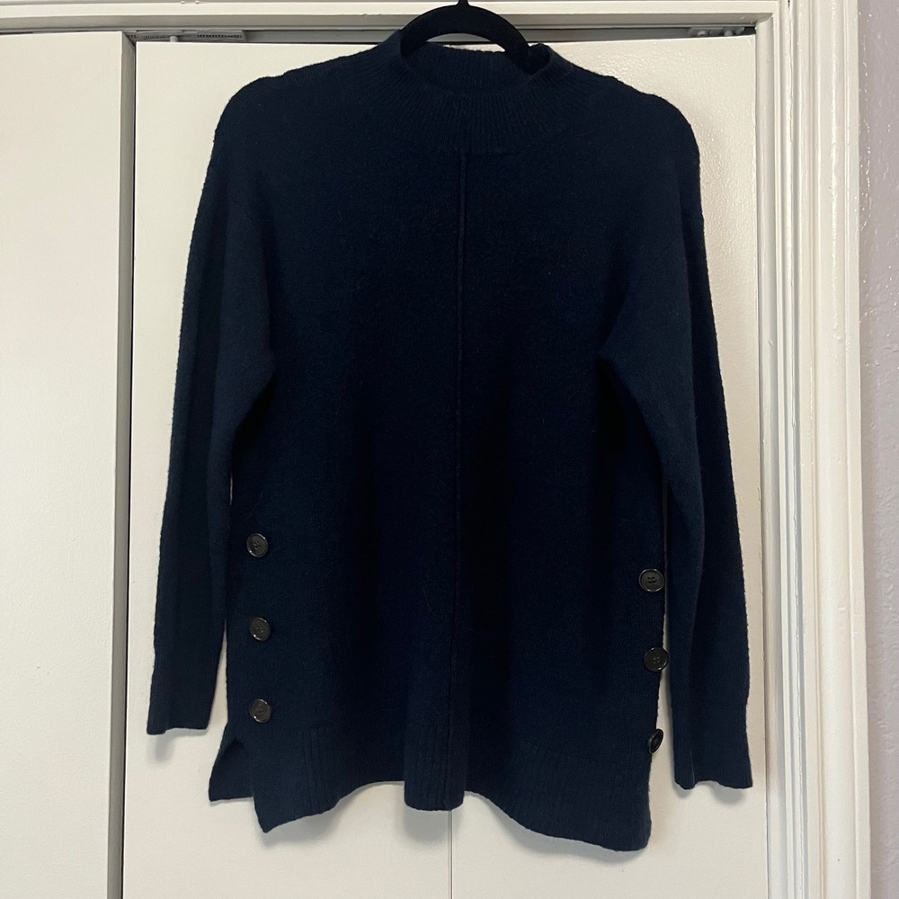 Peyton and Primrose Mock Neck Tunic‎ Sweater Side Button Long Sleeve Women's